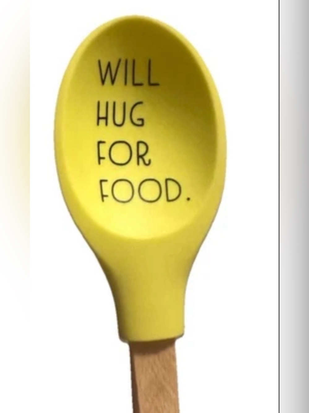 Krumbs Kitchen Farmhouse Silicone Cooking Spoon w/ Wooden Handle Hug